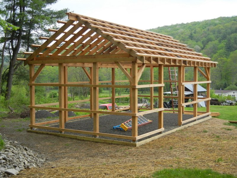 Wooden pole barn making